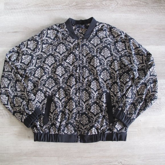 ELODIE Damask Printed Bomber Jacket - Picture 11 of 11